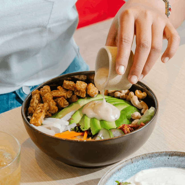 tempeh salad bowl by flock is Plant-Based Bali Food
