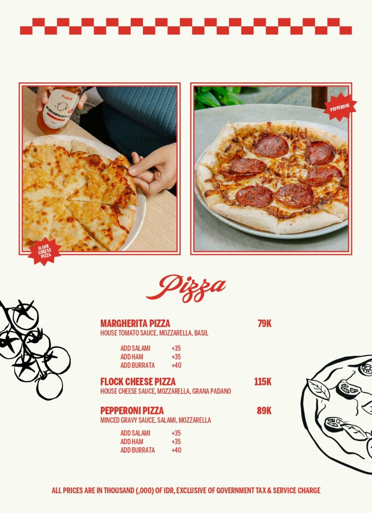 Flock pizza menu